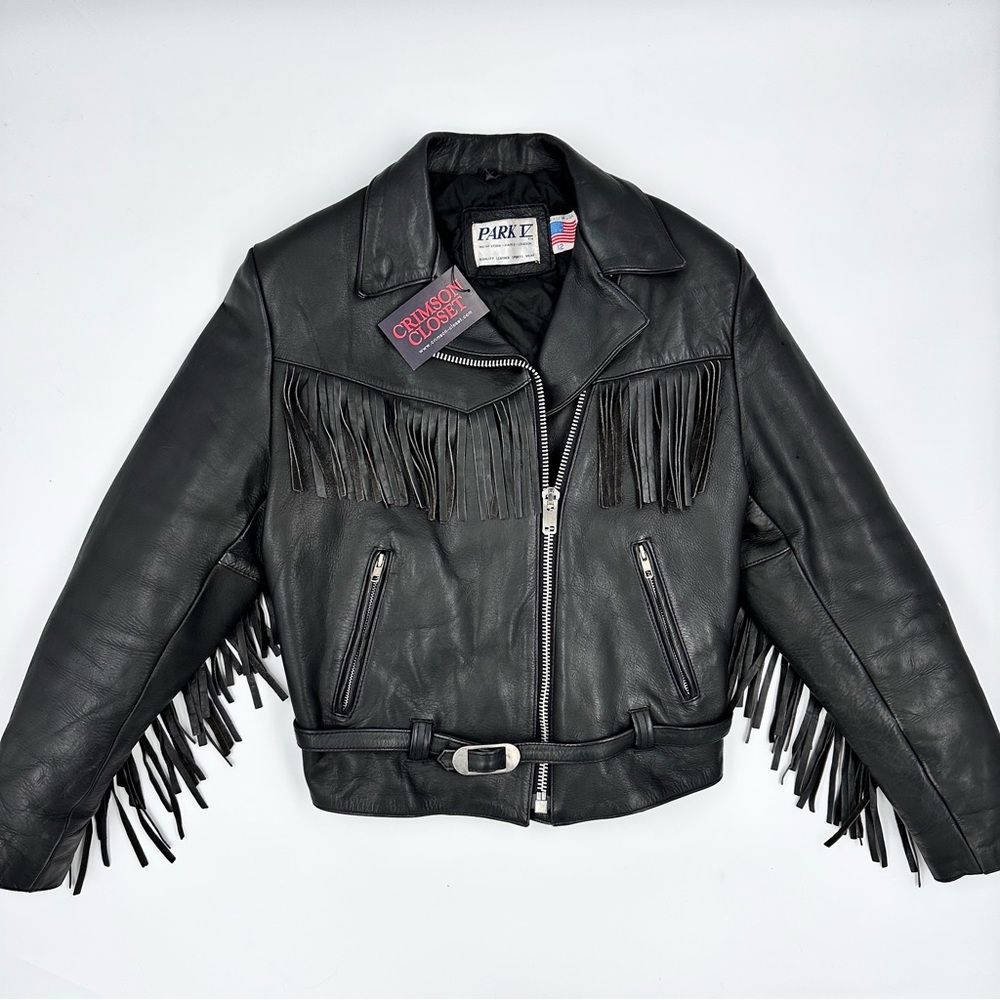 Vintage Women’s Fringed Leather Motorcycle Jacket